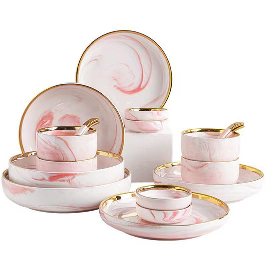assiette luxe marbree