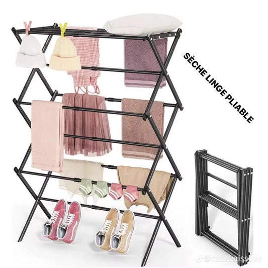 Séchoir à Linge Pliable Multi-Niveaux